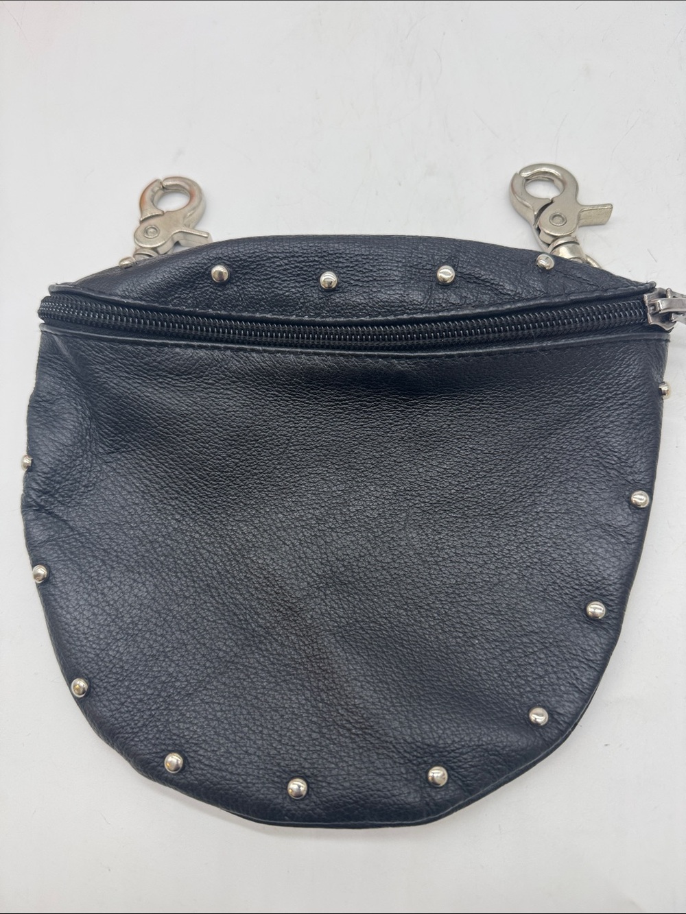 Bikers Club Black Studded Leather Crossbody Pouch